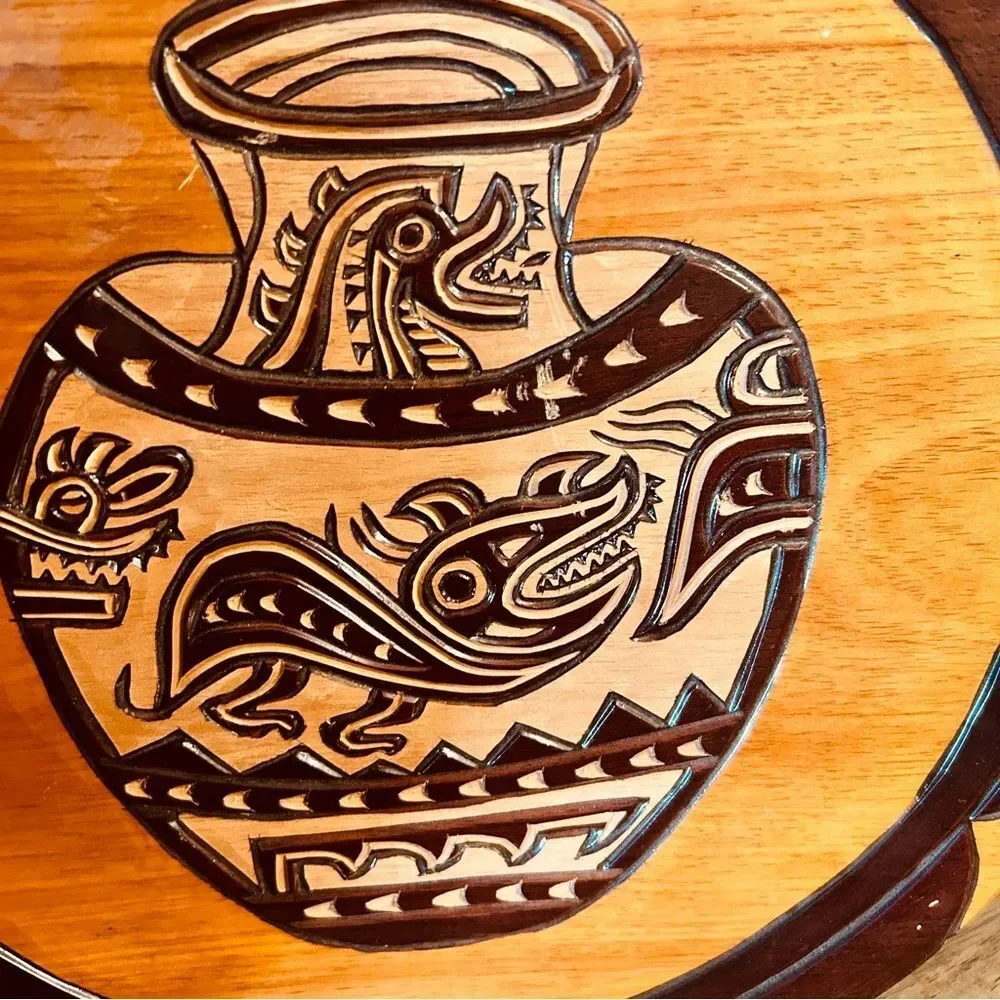 2 Wooden Handcarved Wall Hanging  FROM PANAMA HANDMADE